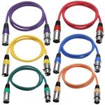 Yaegoo 6 Pack 3 FT/1 M XLR Male to XLR Female Cables Balanced Cords Audio Microphone Cable Cords