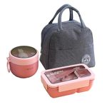 HASA zone Lunch Box Adults for Work, Bento Boxes Set with Bag, Utensils, Oats Container Durable Leakproof Lunch Box with Fork & Spoon, Food Storage Box for Men Women Student School Office