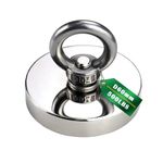 Super Strong Neodymium Magnets Pulling Force Rare Earth Magnet with Pin Pin for Retrieving River Fishing and Magnetic Fishing Salvage D60
