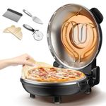 Upgrade Pizza Oven, 12 Inch Electric Pizza Oven Indoor, 1200W Portable Countertop Pizza Maker with Viewing Window, Timer, Heats Up to 800°F, Ideal for Home Use, Bake Delicious Pizza Easily