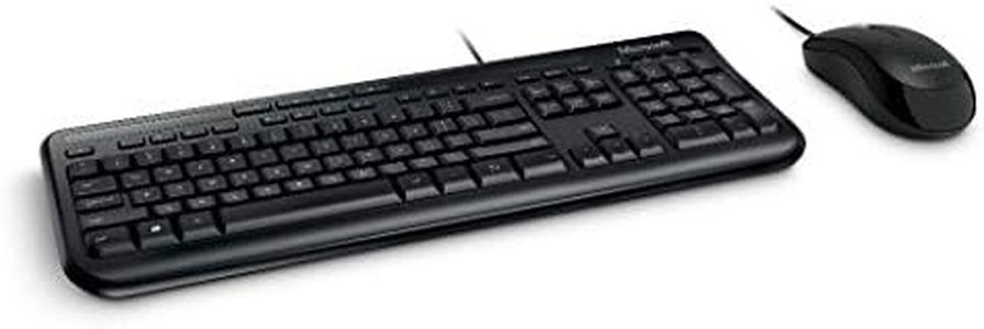 Microsoft Wired Desktop 600: Keyboard and Mouse Combo, Wired, Multi-Media Combo Keyboard, Comfortable, Membrane Switches (English)