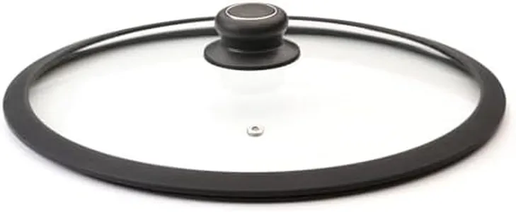 Frieling Black Cube Hybrid Stainless/Nonstick Cookware Tempered Glass Lid - 12.5-Inch Silver Wok or Pot Cover