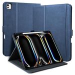 Zinibri for iPad Pro 11 Inch Case 2024 M4 A2836 A2837 with Pencil Holder & Pocket & Hand Strap, Stand Cover Magnetic PU Leather Case Compatible with iPad Pro 11 M4 2024 (5th Gen),Blue