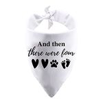 1 Piece Baby Announcement Dog Bandana And Then There Were Four Dog Bandana New Baby Gift Pregnancy Gift (Were Four White)