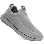 ODCKOI Mens Slip On Trainers Running Shoes Sports Sneakers Breathable Walking Sneakers Comfortable Lightweight Jogging Running Shoes Outdoor Fashion Jogging Shoes-Lightgrey-43