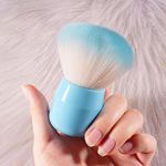 ANGNYA Nail Dust Brush for Acrylic Nails, Soft Kabuki Nail Art Dust Powder Remover Brush Blue White Hair with Gradient Handle Dust Cleaner Brush for Makeup Manicure Tool