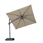 PURPLE LEAF 8' x 8' Patio Cantilever Umbrella Outdoor Square Swivel Umbrella Aluminum Offset Umbrella with 360-degree Rotation for Patio Garden Deck Pool, Beige