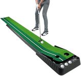 Asgens Golf Putting Trainer(3 Balls Free),Double-Color Grass Golf Mat with Ball Thicken Return Track and Automatic Function. Practise Indoor &Outdoor for Beginner &Amateur