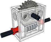 LEGO Technic COMPLETE GEARBOX ASSEMBLY 2 x 4 x 3 1/3 Trans-Clear Wormbox gear motor REDUCER block Mindstorms robotics