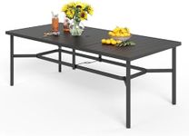 SUNSHINE VALLEY 83" Patio Dining Table for 8,Large Rectangle Patio Table with Umbrella Hole,Metal Outdoor Patio Table for Garden Backyard Lawn Yard