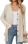 Naivikid Women's Fashion Cardigan Sweater Lightweight Open Front Long Casual Beach Kimonos Outfits Apricot M