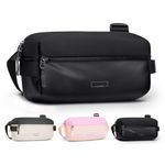 LABOMO Fanny Pack Crossbody Bag for Women and Men, Black Waterproof Sling Bag with Adjustable Strap, Fashion Waist Pack for Traveling Hiking 2024