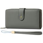 GAEKEAO Ladies Purse RFID Blocking Leather Large Capacit Women's Wallet with Multiple Card Slots and Zipper Pocket