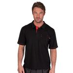 Lee Cooper LCTS011 Men's Pique Polo Shirt, Black, M