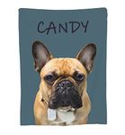 Funnylife Personalized Blanket with Custom Pet Portrait for Dog Mom - Custom Gift for Dog Lover - Custom Dog Name and Image Blanket for Dog Owners, Photo & Name Blanket, 30''X40''