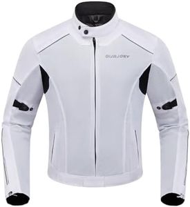 Burjosy Mesh Motorcycle Jacket for Men, Summer Motorbike Biker Jacket, Reflective Lightweight Breathable Riding Jacket Protective Gear Armored