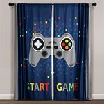 Lush Decor Video Games Window Curtain Panel Pair, 84" L x 52" W, Navy