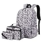 Imyth Backpack for Teen Girls School Gift Bookbag Lunch Box Pencil Bag 3 in 1 Set, Leopard Print, L, School