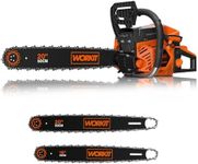 WORKIT 62CC Petrol Chainsaw, 18" & 20" Gas Chainsaw, Auto Oiling & Tool-Less Tensioning, 2-Stroke Easy Start for Tree Felling, Logging & Firewood Cutting