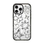 CASETiFY Impact iPhone 16 Pro Max Case [Slim / 8.2 ft. 4X Military Grade Drop Protection/Compatible with Magsafe] - Chrome Doodles - Clear Black