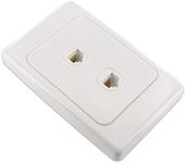 Network Wall Plate 2 Port Gang for CAT6 LAN RJ45 8P8C Cable Plug to Plug