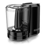 Black+Decker HC300BC Black + Decker 3-Cup Food Processor, One Touch Pulse, Dishwasher Safe Parts, 3-Cup, Black