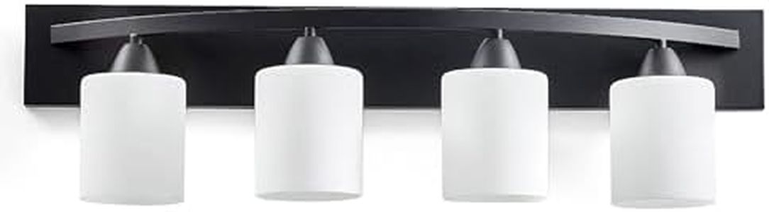 Dorence Vanity Bath Light Bar Interior Lighting Fixture (4 Lights, Matte Black)