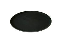 Beaumont TM Bar trays - Pack of 6 X 14'' Black Non Slip Round Serving Drinks Trays