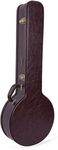 Crossrock Wooden Banjo Case fits 5-String Resonator Banjo & Most 5-String Styles, Vintage Hardware, Sponge Lining, Metal Feet, Storage Space-Brown (CRW620BJBR)