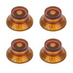 XIYANGJUAN 4Pcs Electric Guitar Knobs Amber Bell Top Hat Knobs Bass Speed Control Volume Tone Knobs Brown for Epiphone Les Paul SG Guitar Acccessories