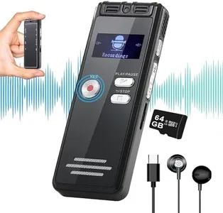 64GB Digital Voice Activated Recorder with Playback - 4552 Hours Audio Recording Device, 3072Kpbs HD Dual MIC Tape Recorder Device for Lecture A-B Repeat, MP3 Player, Password,【64GB TF Card Included】