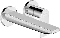 Hansgrohe Rebris E Basin Mixer Tap for Concealed Installation Wall-Mounted with Spout 20 cm, Chrome, 72568000