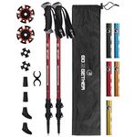 G2 GO2GETHER Hiker Trekking Hiking Poles Telescopic/Aluminum Alloy/Comfort BMM Handle/Auto-Adjustable Strap/Quick Flip Lock/Snow Baskets Attached (Pack of 2 Poles)