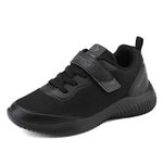 DREAM PAIRS Boys Tennis Running Shoes Athletic Sports Sneakers All Black Size 4 Big Kid Contact-k