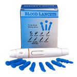 Auto Lancing Device fits All Universal sterile tip lancets (Auto Lancer + 50 lancets)