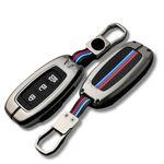 Hoodinter Metal Key Cover Compatible with Hyundai Verna | 2019, 2020, 2021, 2022, 2023 | i20 Asta 2024 | 3 Button Smart Key (Pack of 1)