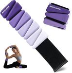 BECOJADDE Wrist Weights for Women At Home 1Lb Ankle Weights Set of 2 Adjustable Weighted Wristbands Arm Leg Weights for Women Men Suitable for Walking Swimming Running Pilates Yoga Gym, Purple