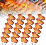 4 Pack Chicken Wing BBQ Fork, Chicken Wing Rack for Grilling Chicken Wings, Wing Rails for Grilling Chicken Wings, BBQ Grilling Tool Set for Outdoor Picnic Camping Barbecue for Home, Cooking, Party