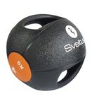 Sveltus Medicine Ball with Handles,Black/Orange, (Available Weights: 4, 6, 8 and 10 kg) (4)