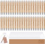 160Pcs Employee Appreciation Gifts Thank You Bamboo Pens Inspirational Ballpoint Pen Motivational Quotes Pens with Organza Bags and Thank You Cards Encouraging Pen Thank You Gift for Teacher Colleague