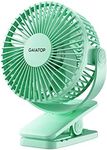 Gaiatop Portable Clip on Fan Battery Operated, Small Powerful USB Desk Fan, 3 Speed Quiet Rechargeable Mini Table Fan, 360° Rotate Personal Cooling Fan for Home Office Stroller Camping Green