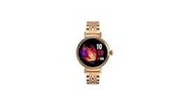 YERAD Pro Ladies Smart Watch, Minimalist Fashion Smartwatch for Women (Answer/Make Calls), World Smallest Round 1.04" AMOLED Screen Fitness Tracker with Heart Rate Sleep for iOS Android (Gold)