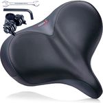 Giddy Up! Bike Seat - Oversize Comfortable Bicycle Saddle - Extra Wide Universal Fit Indoor Outdoor Padded Memory Foam