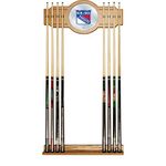 Trademark Gameroom NHL Cue Rack with Mirror-New York Rangers