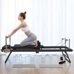 LINTRY Foldable Pilates Reformer, Foldable Pilates Equipment for Home Workouts,Pilates Reformer Machine for Home and Gym, Max Weight 330lbs