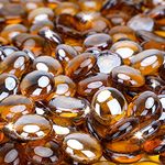 Stanbroil 10-Pound Reflective Fire Glass Beads - 1/2 inch Luster Fire Glass Drops for Fireplace Fire Pit, Caramel Luster