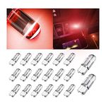 20PCS 194 T10 COB LED Light Bulb for Car, 12V 168 2825 W5W Super Bright Wedge Replacement Lights, Auto Interior Accessories Universal for Car Dome Map Door Courtesy License Plate Trunk Lights (Red)