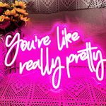 DAKABUKA You Are Like Really Pretty Neon Sign Pink Room Decor LED Neon Signs Wall Decor For Bedroom Bachelorette Party Teen Girls Room With Dimmable Switch USB Power(16.9 * 10.6inches)