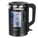 GABERLEE Electric Kettle, 1.7L, 3000W Fast Boil Quiet Glass Tea Kettle with Keep Warm Function, Blue LED, Anti-Limescale Filter, Auto Shut-Off & Boil-Dry Protection, BPA-Free, Black