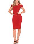 Hybrid & Company Womens Sexy Slim Bandage Dress High Waist Strap Party Dress, Drbd70831-red, 2X